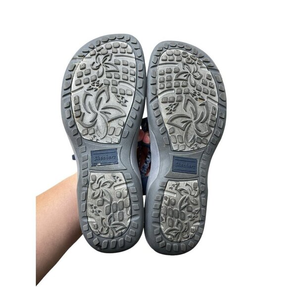 Skechers Sandals Women 8 Blue/Grey Reggae Memory Foam Slim Strappy Casual Ladies - Picture 5 of 5